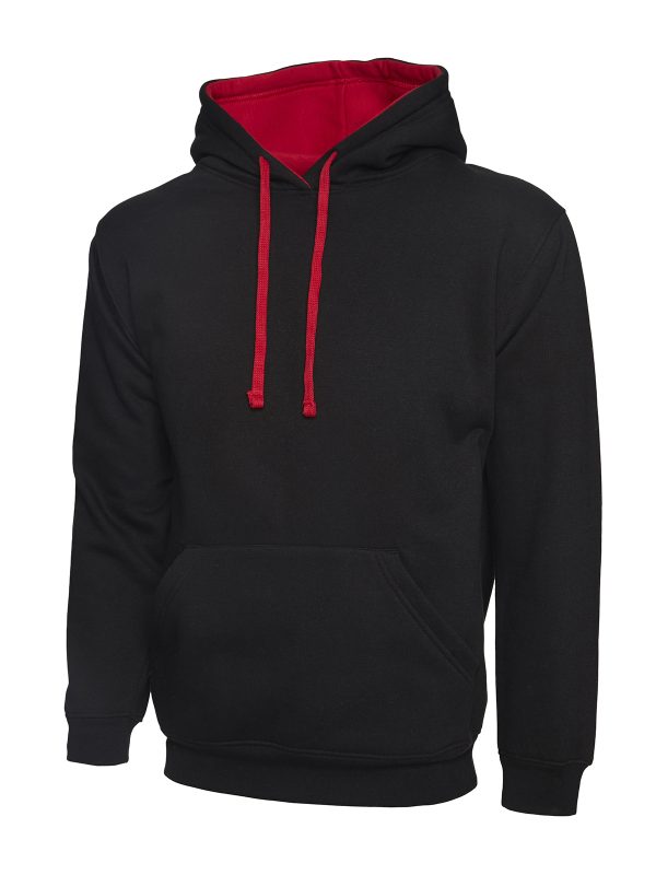 Uneek Contrast Hooded Sweatshirt - Image 2