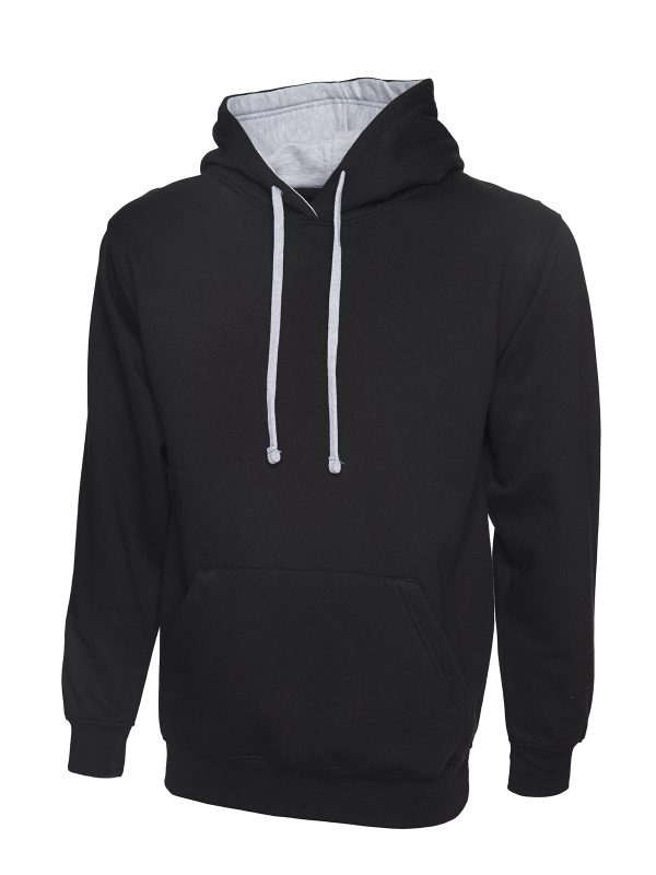 Uneek Contrast Hooded Sweatshirt - Image 3