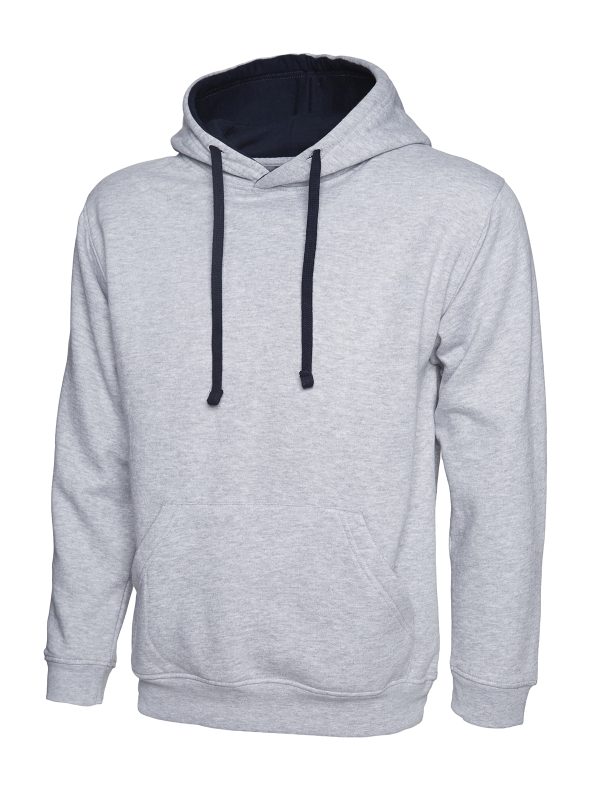 Uneek Contrast Hooded Sweatshirt - Image 6