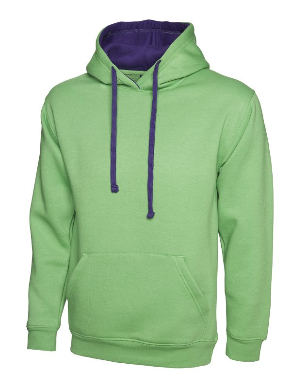 Uneek Contrast Hooded Sweatshirt - Image 7