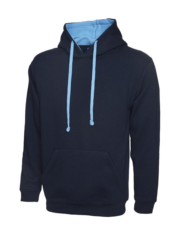 Uneek Contrast Hooded Sweatshirt - Image 9