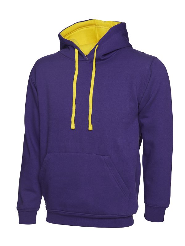 Uneek Contrast Hooded Sweatshirt - Image 10