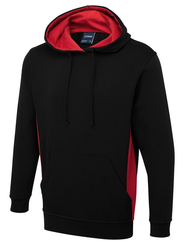 Uneek Two Tone Hooded Sweatshirt - Image 3