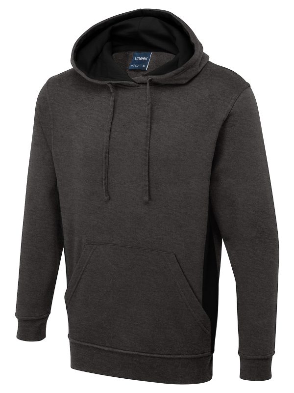 Uneek Two Tone Hooded Sweatshirt - Image 5