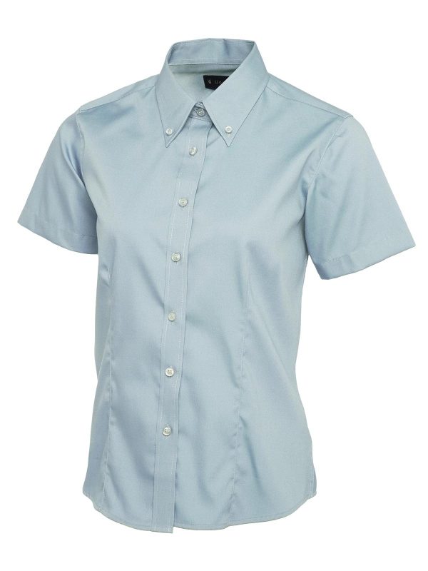 Uneek Ladies Pinpoint Oxford Half Sleeve Shirt - Image 4