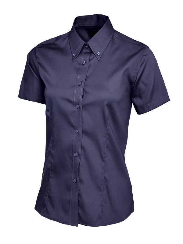 Uneek Ladies Pinpoint Oxford Half Sleeve Shirt - Image 6