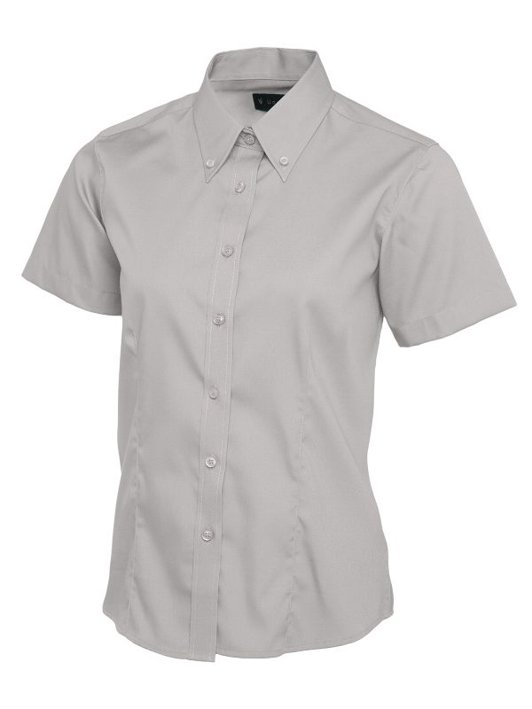 Uneek Ladies Pinpoint Oxford Half Sleeve Shirt - Image 7