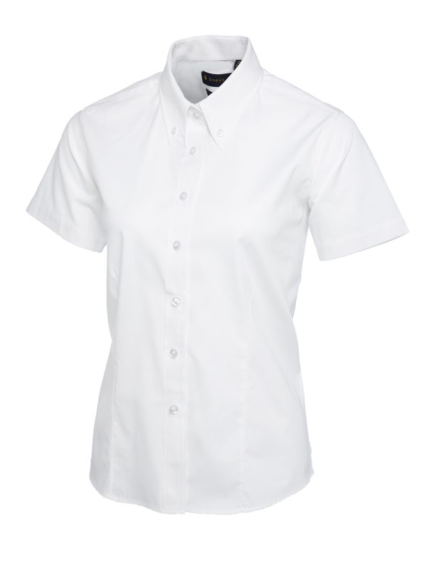 Uneek Ladies Pinpoint Oxford Half Sleeve Shirt - Image 8