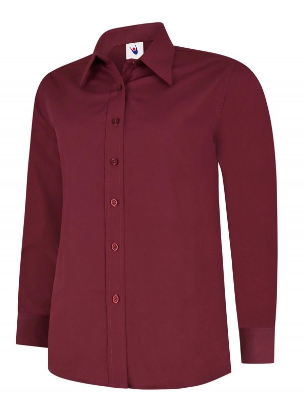 Uneek Ladies Poplin Full Sleeve Shirt - Image 3