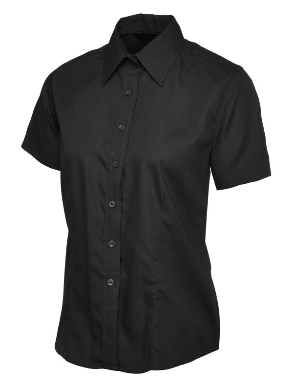 Uneek Ladies Poplin Half Sleeve Shirt - Image 2