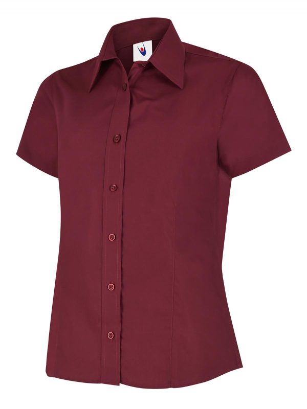 Uneek Ladies Poplin Half Sleeve Shirt - Image 3