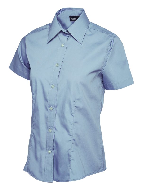 Uneek Ladies Poplin Half Sleeve Shirt - Image 4