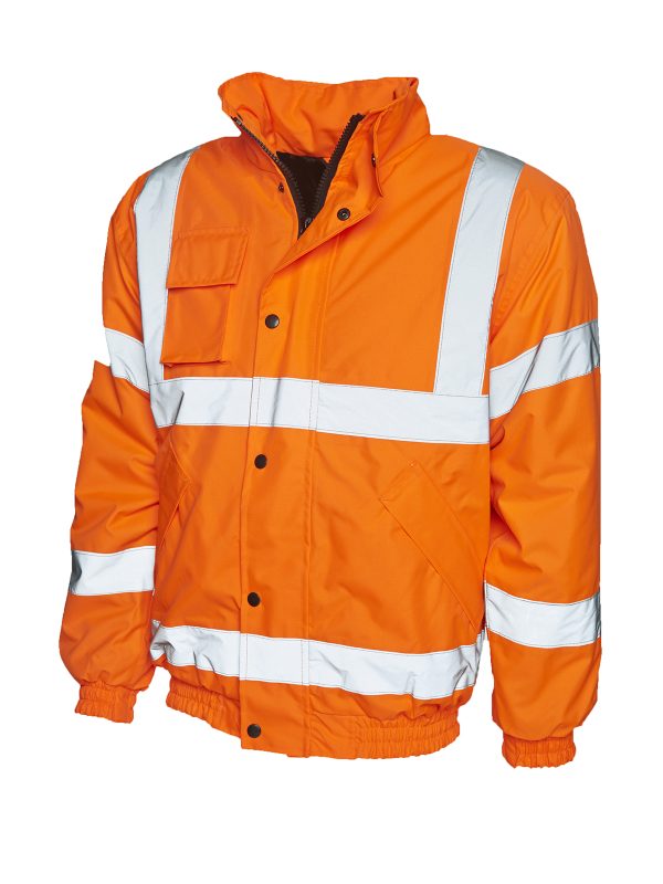 Uneek High Visibility Bomber Jacket - Image 2