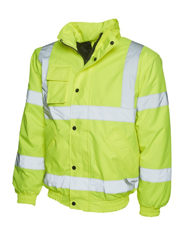 Uneek High Visibility Bomber Jacket - Image 3