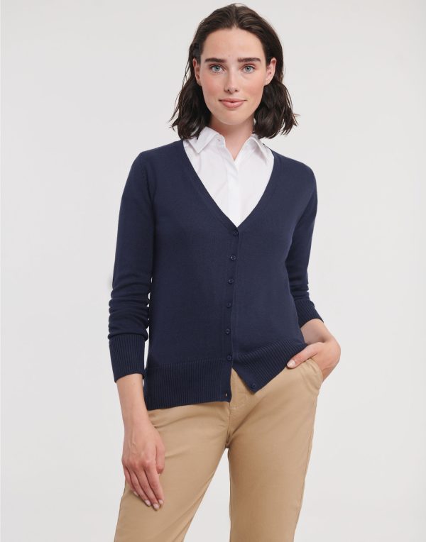 Russell Collection Ladies' V-Neck Knitted Cardigan