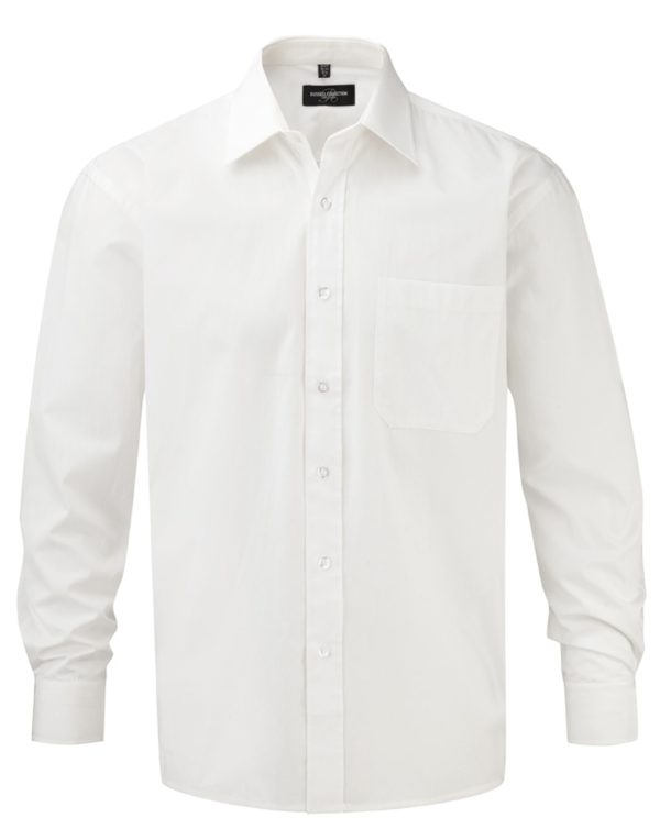 Russell Collection Men's L/Sleeve Poplin Shirt