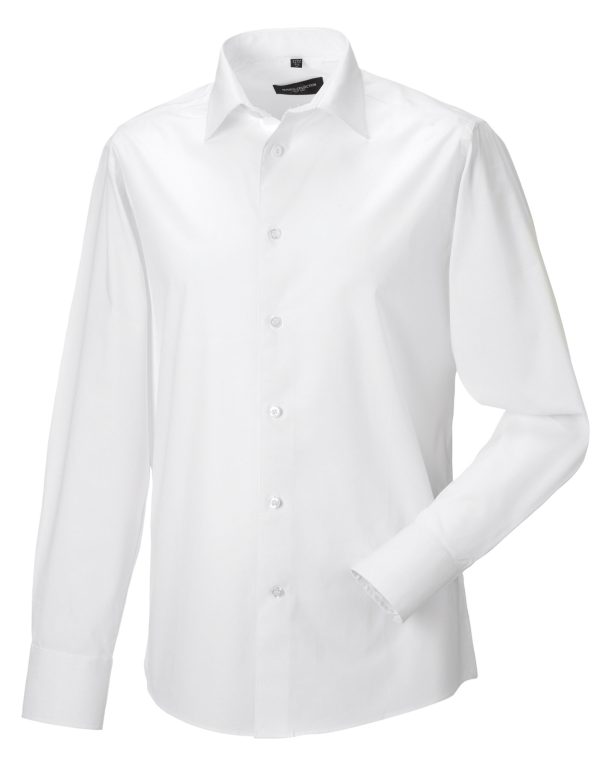 Russell Collection Men's L/Sleeve Fitted Stretch Shirt