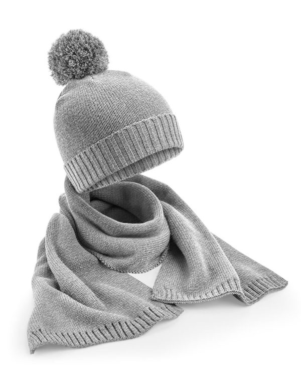 Beechfield  Knitted Scarf & Beanie Gift Set