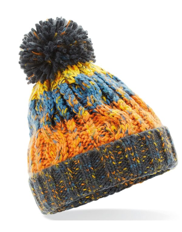 Beechfield  Junior Corkscrew Pom Pom Beanie