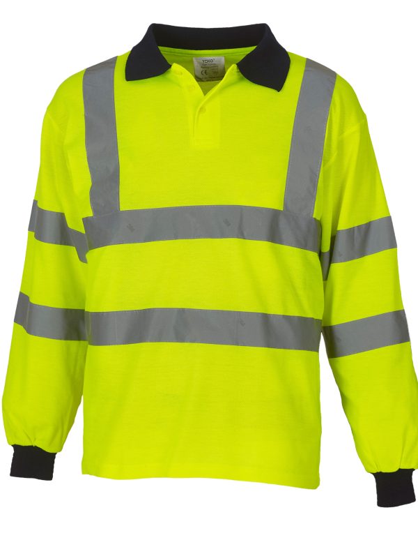 Yoko Hi-Vis Long Sleeve Polo Shirt