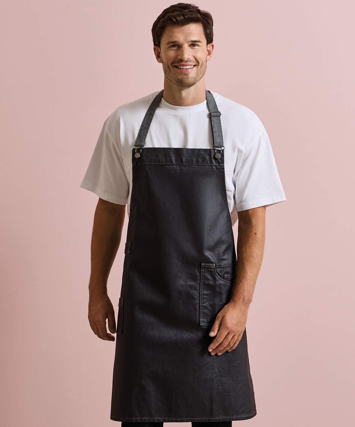 Premier District Waxed Look Denim Bib Apron