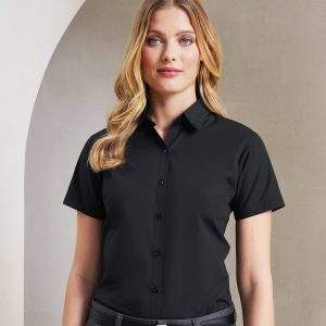 Premier Womens`s Supreme Poplin Short Sleeve Shirt