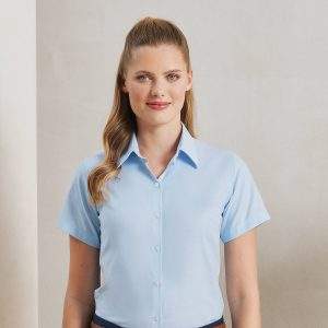 Premier Womens`s Signature Oxford Short Sleeve Shirt