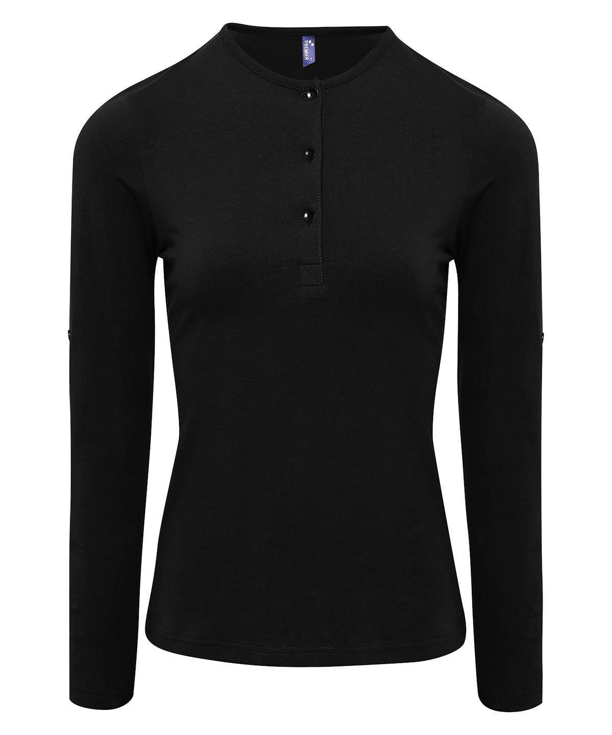 Premier Womens`s Long John Roll Sleeve Tee - Image 2