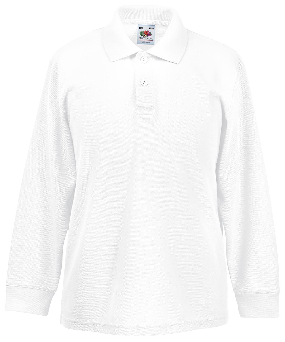 Fruit Of The Loom Kids Long Sleeve 65/35 Polo - Image 14