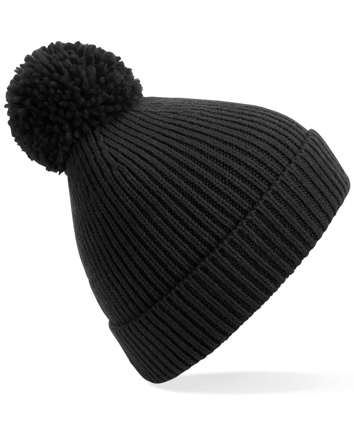Beechfield Engineered Knit Ribbed Pom Pom Beanie - Image 2