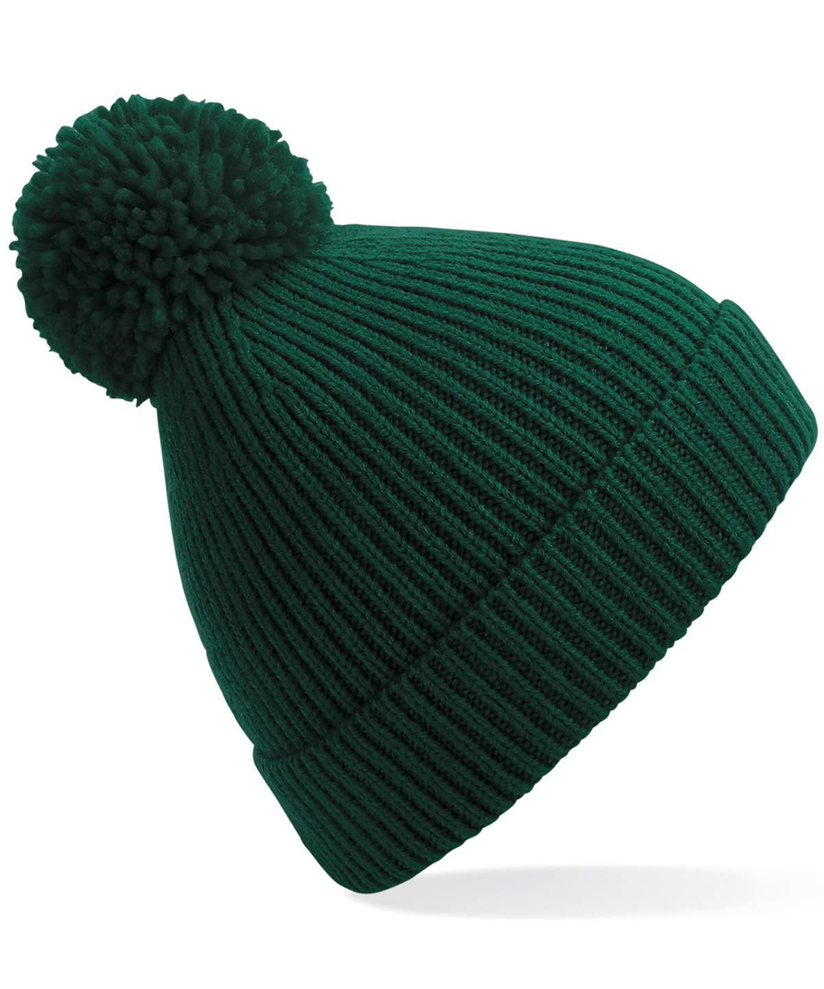 Beechfield Engineered Knit Ribbed Pom Pom Beanie - Image 3