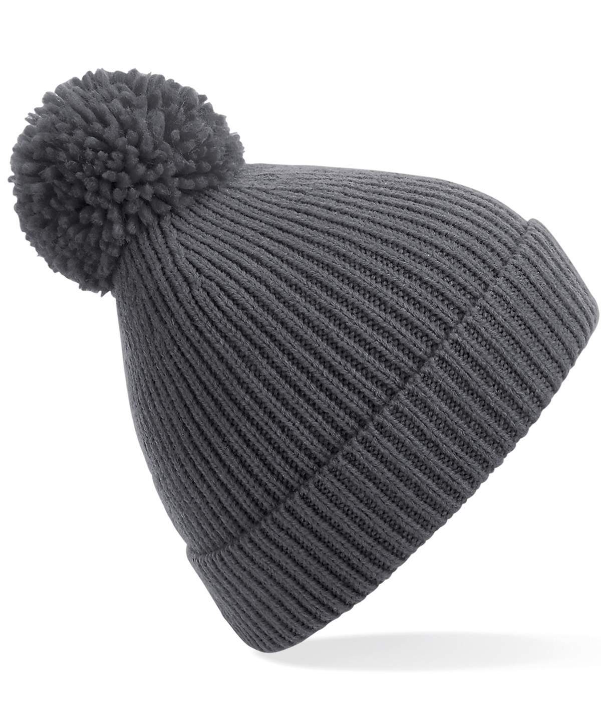 Beechfield Engineered Knit Ribbed Pom Pom Beanie - Image 6