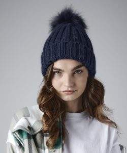 Beechfield Verbier Fur Pop Pom Chunky Beanie