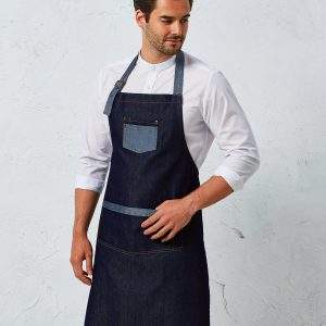 Premier Domain Contrast Denim Bib Apron