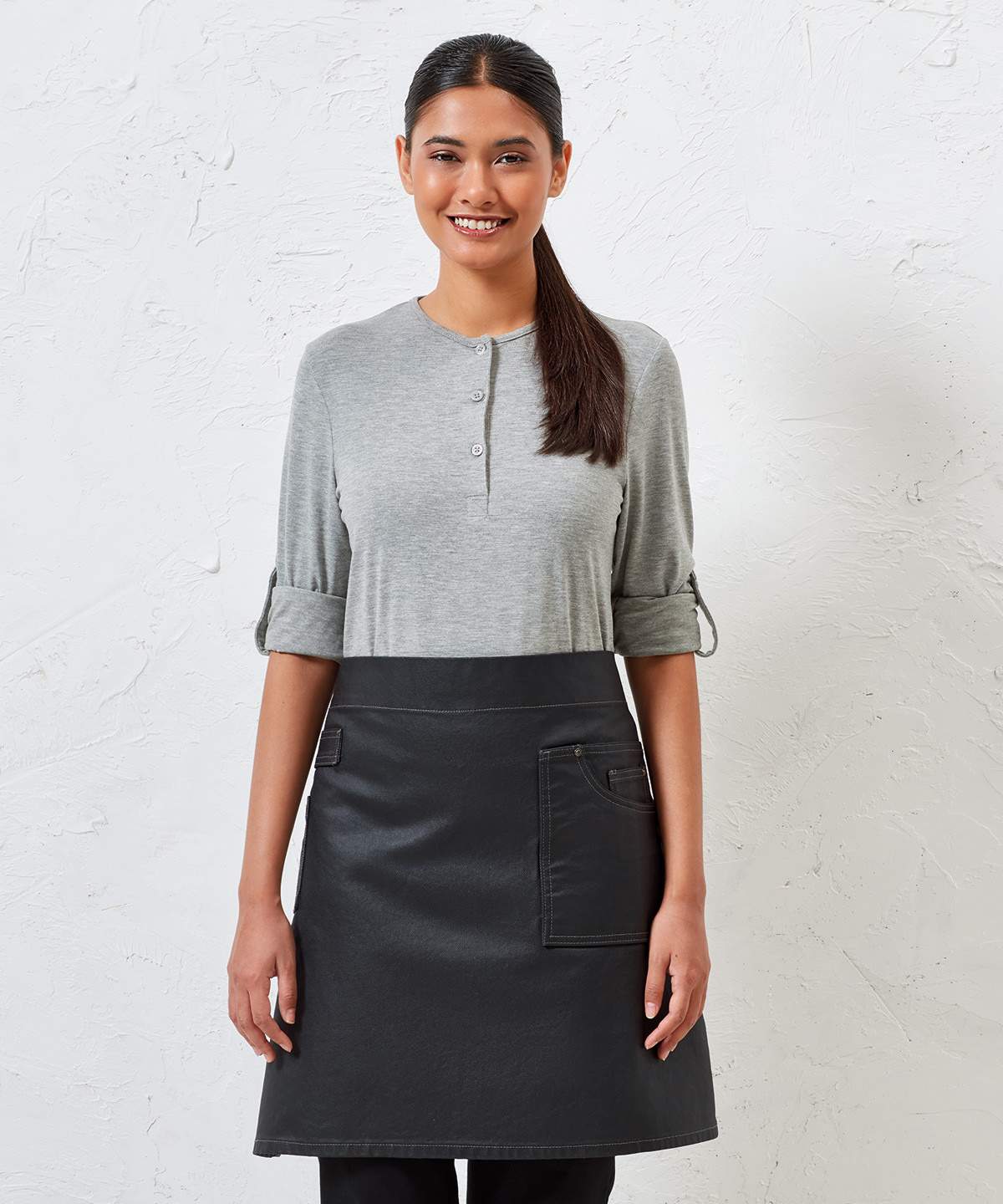 Premier Division Waxed Look Denim Waist Apron