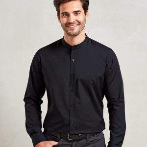 Premier Banded Collar Grandad Long Sleeve Shirt