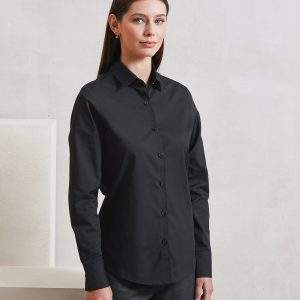 Premier Womens`s Long Sleeve Recyclight Poplin Shirt