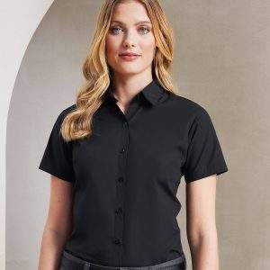 Premier Womens`s Supreme Poplin Short Sleeve Shirt