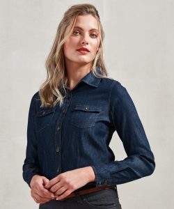 Premier Womens`s Jeans Stitch Denim Shirt
