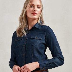 Premier Womens`s Jeans Stitch Denim Shirt