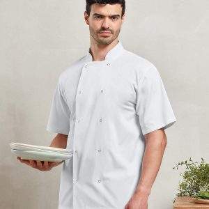 Premier Studded Front Short Sleeve Chef S Jacket