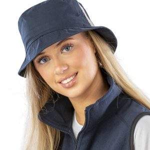 Result Headwear Deluxe Washed Cotton Bucket Hat With Side Mesh Panels