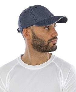 Result Headwear Washed Fine Line Cotton Cap With Sandwich Peak