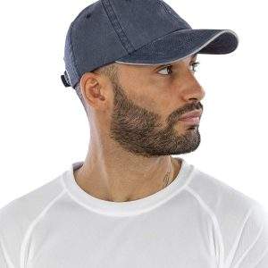 Result Headwear Washed Fine Line Cotton Cap With Sandwich Peak