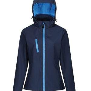 Regatta Professional Women`s Venturer 3-Layer Hooded Softshell Jacket - Navy/French Blue, Wom 16
