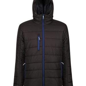 Regatta Professional Navigate Thermal Hooded Jacket - Black/New Royal, 2XL