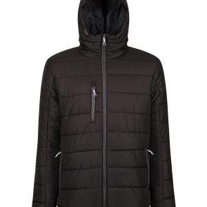 Regatta Professional Navigate Thermal Hooded Jacket - Black/Seal, 2XL
