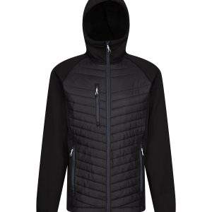 Regatta Professional Navigate Hybrid Hooded Jacket - Black/Seal, 2XL