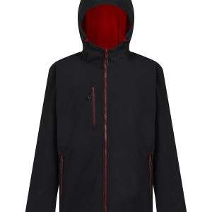 Regatta Professional Navigate 2-Layer Hooded Softshell Jacket - Black/Classic Red, 2XL
