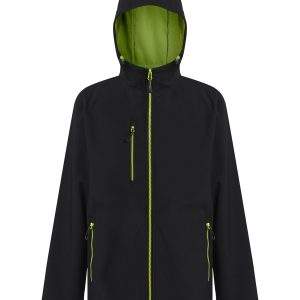 Regatta Professional Navigate 2-Layer Hooded Softshell Jacket - Black/Lime, L